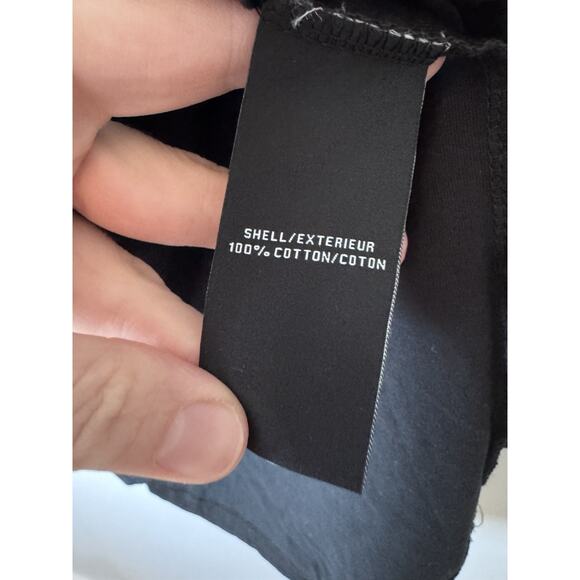 7 For All Mankind Black Puff Sleeve V Neck Top Large NWT - Picture 9 of 10